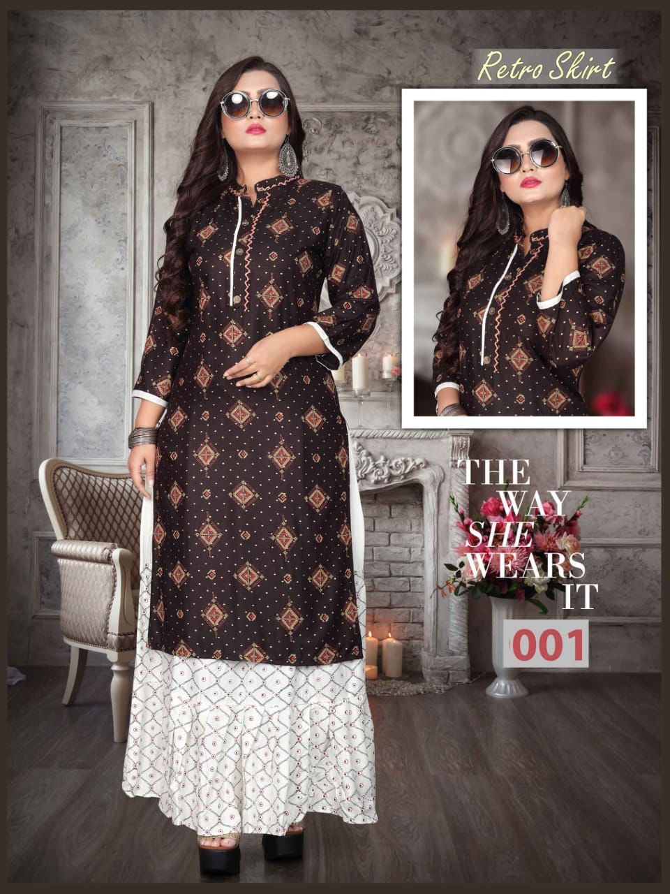 Aagya Retro Skirt 2 Rayon Printed Ethnic Wear Kurti With Skirt Collection